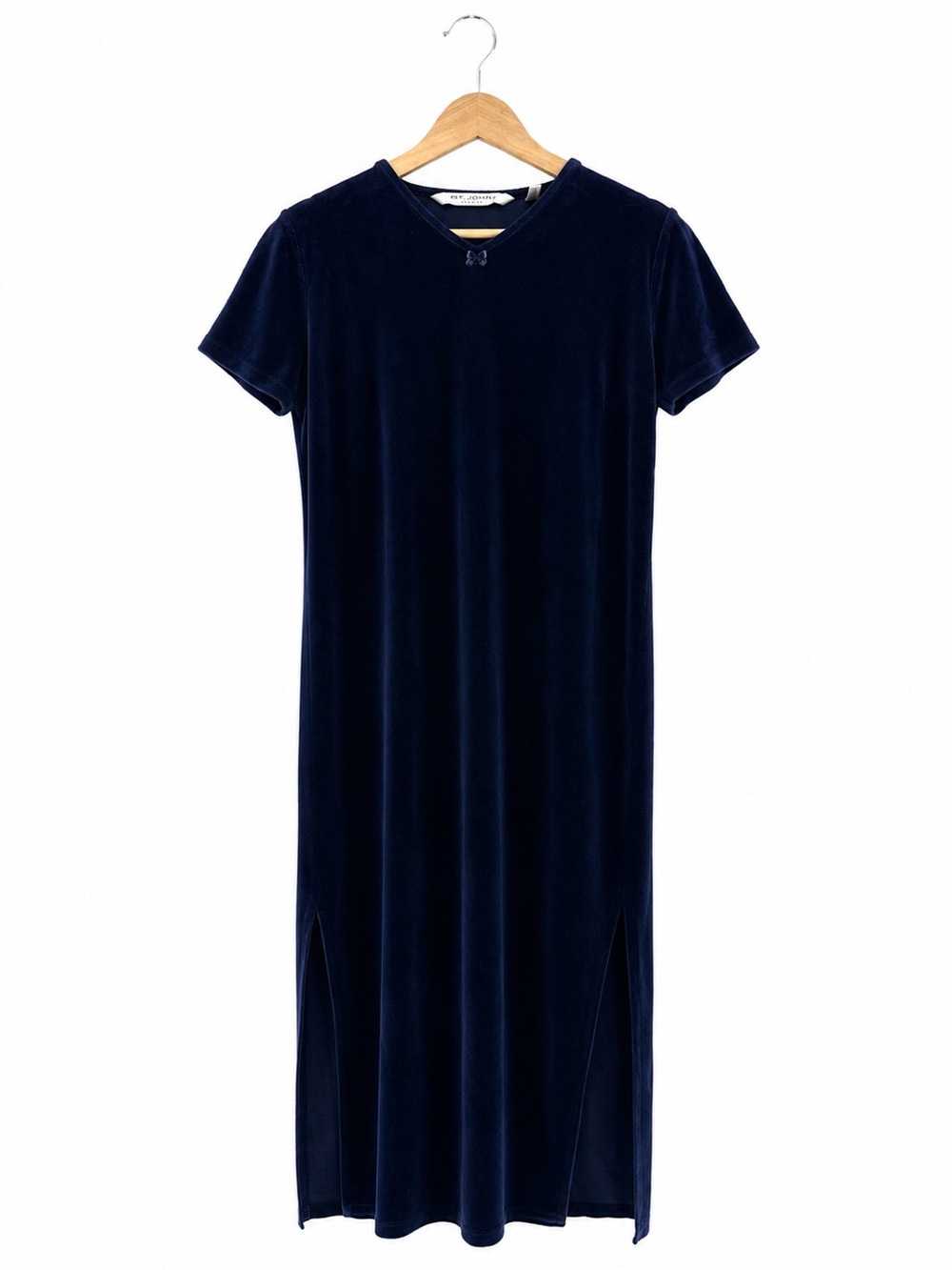 Victoria's Secret Country Blue Velvet Long Dress Side Slits Lounge Size M 90s